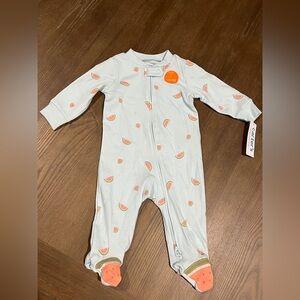 NWT 6M Carter's Baby Girls' Watermelon Pattern Sleep N' Play Outfit